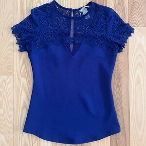 H&M Cobalt Blue Lace Top